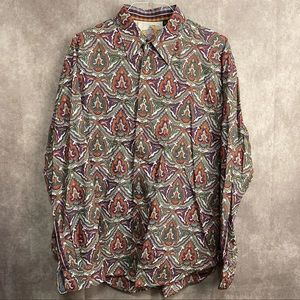Robert Graham Abstract Men’s Button Long Sleeve Dress Shirt Size XL Colorful VTG